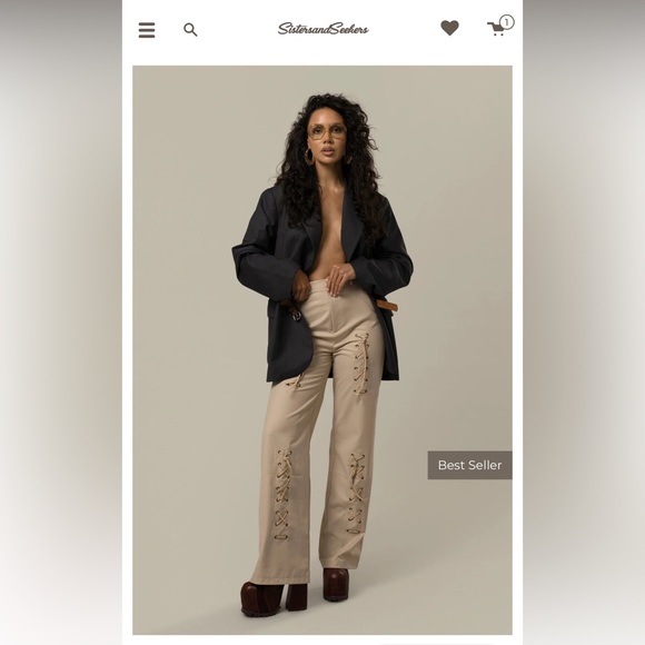 Sisters and Seekers lace up pants - Picture 1 of 6